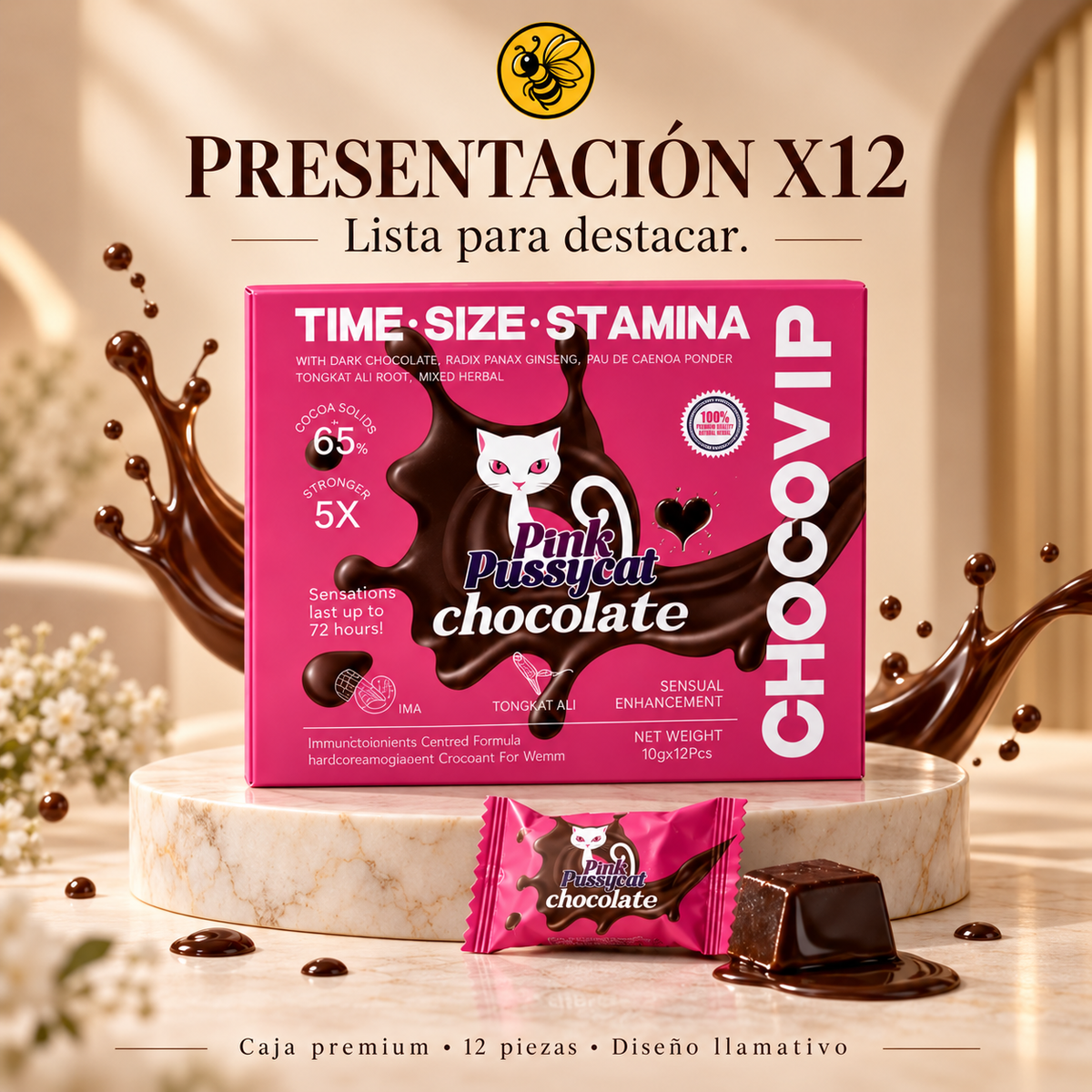 1 Caja Pink P Cat Chocolate para mujer | CHOCOVIP