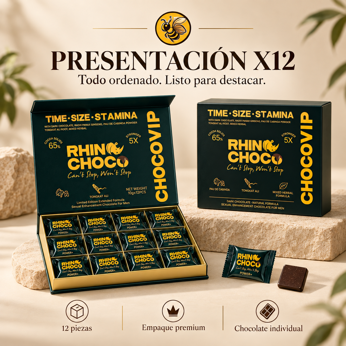 Rhinochoco - 1 Caja 12 Sobres | CHOCOVIP