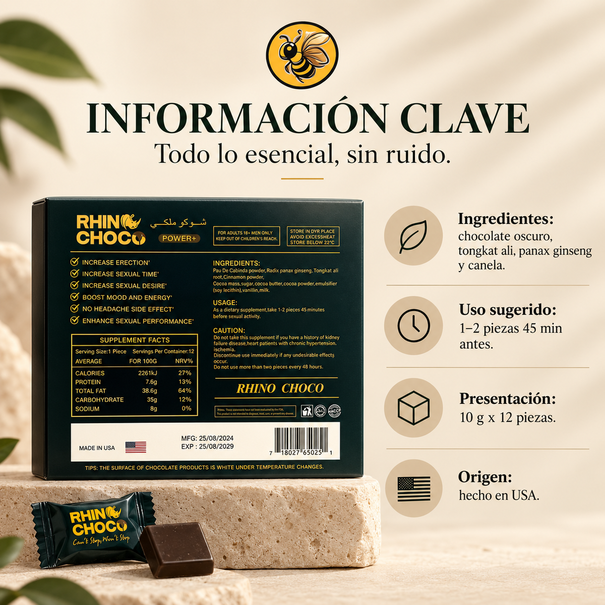 Rhinochoco - 1 Caja 12 Sobres | CHOCOVIP