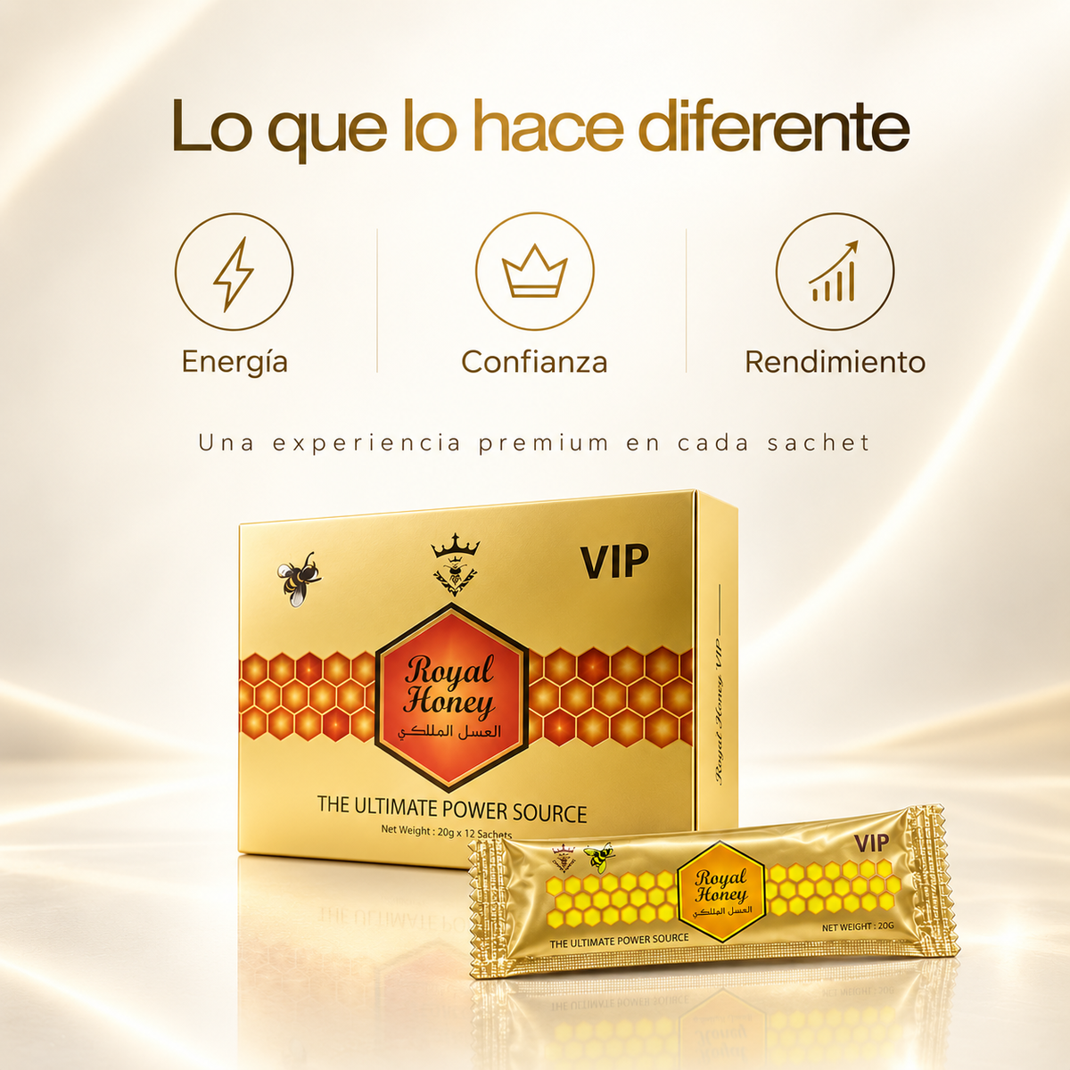 Royal Honey VIP – 1 Caja 12 Sobres | Miel Malasia