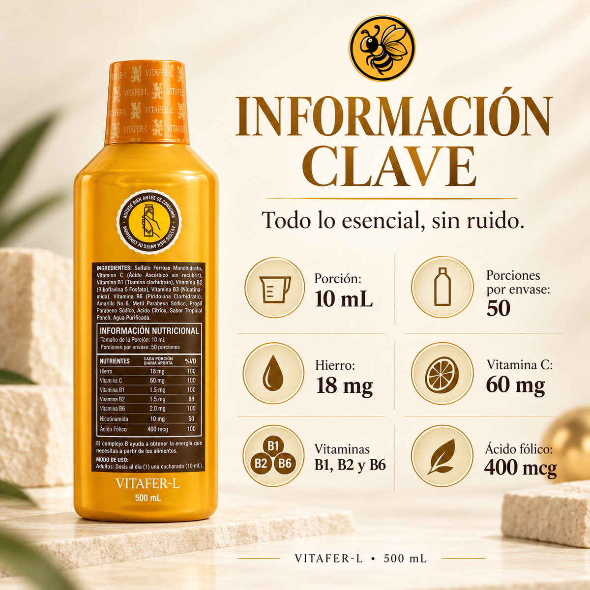 Vitafer Bottle 500 ml — Daily Energy and Vitality | Performance and Active Focus