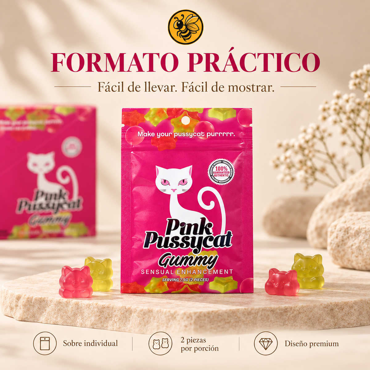 5 Cajas Pink P Cat en Gomita | Pack Entrada