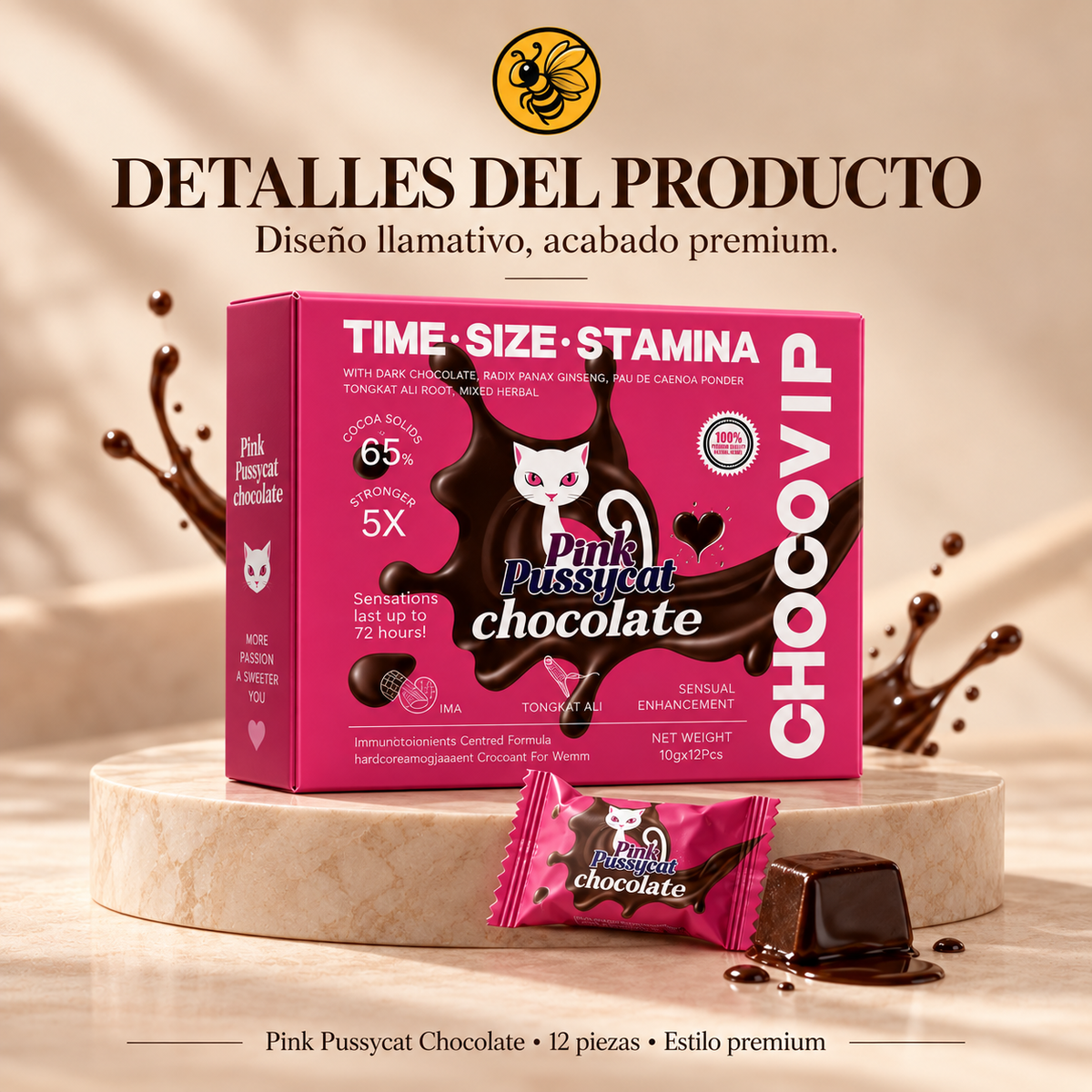 1 Caja Pink P Cat Chocolate para mujer | CHOCOVIP