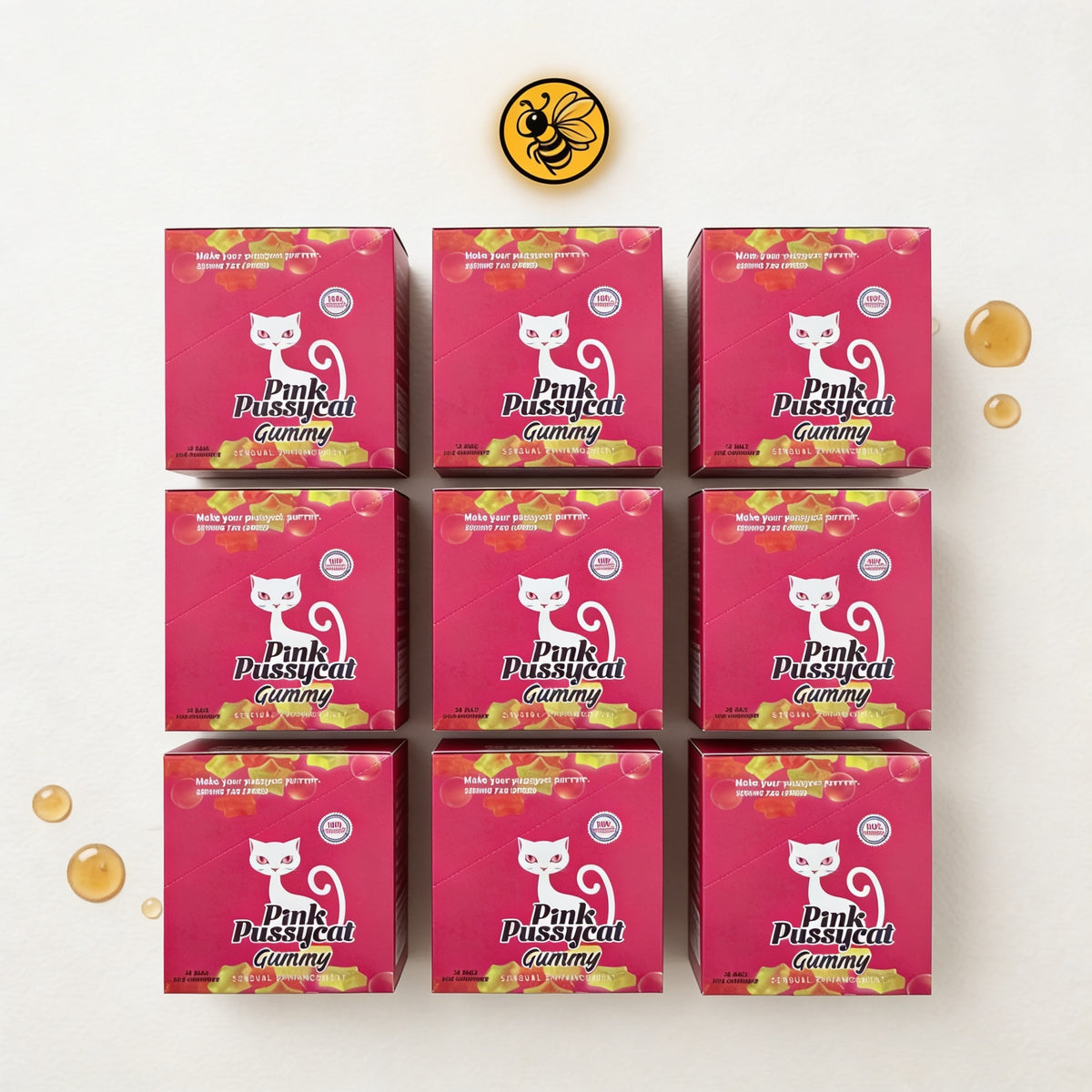 10 Cajas Pink P Cat Gummies | Pack Distribuidor